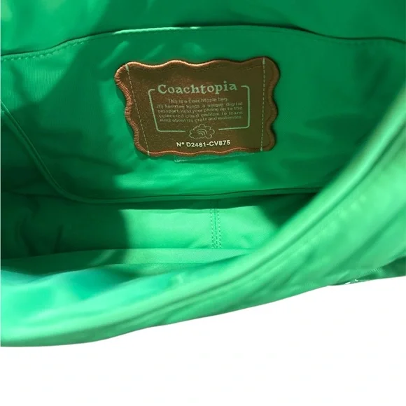 Coach Coachtopia Loop Ergo Bag Cloud Quilting Green Shoulder 90s Bag CV875 - Picture 3 of 4